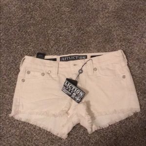 New White Affliction Shorts